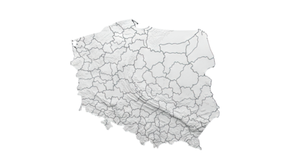 Map of Poland with administrative divisions
