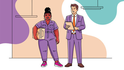 Diverse professionals collaborating in a modern office environment, showcasing teamwork and