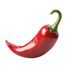 Vibrant Red Chili Pepper On White