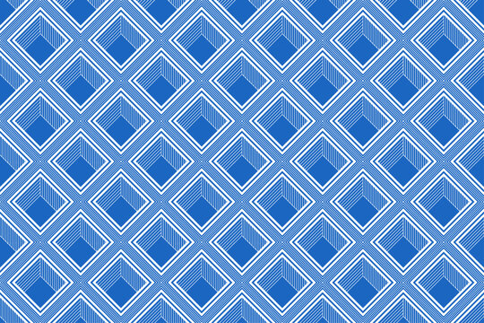 White Line In A Blue Background Seamless Pattern