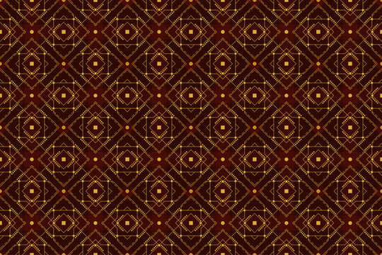 3562_Brown With Gold Lienar Seamless Pattern