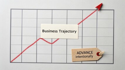 Business Trajectory Growth Chart with Intention to Advance in Professional Planning and Strategy Development