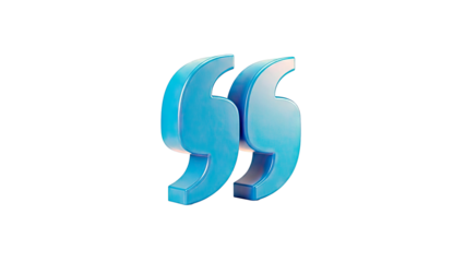 3D Blue Quotation Marks