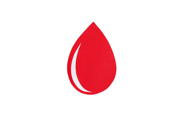 Obraz premium Red blood drop shape isolated on white background, PNG