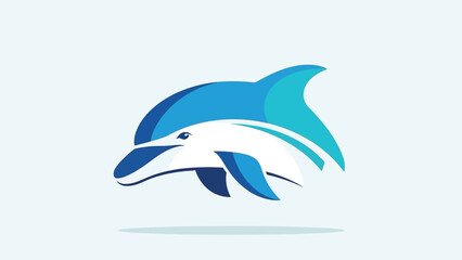 Fototapeta premium Stylized Dolphin Illustration - Marine Life and Ocean Symbol