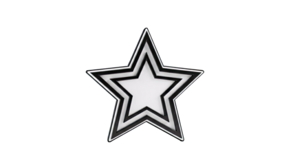 Black and white layered star shape