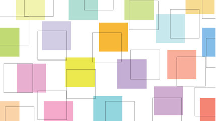 四角　カラフル　ポップ　フレーム　背景