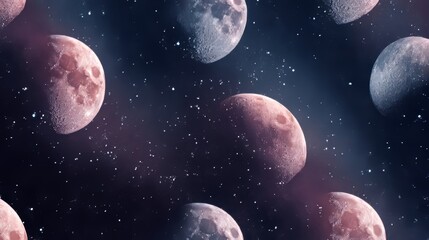 a seamless pattern of moon