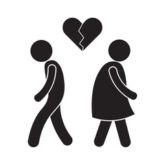 vector flat icon of broken couple