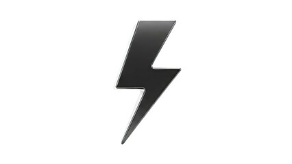 Glossy Black Lightning Bolt Icon