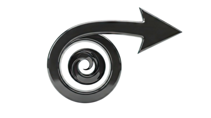 Glossy Black Spiral Arrow