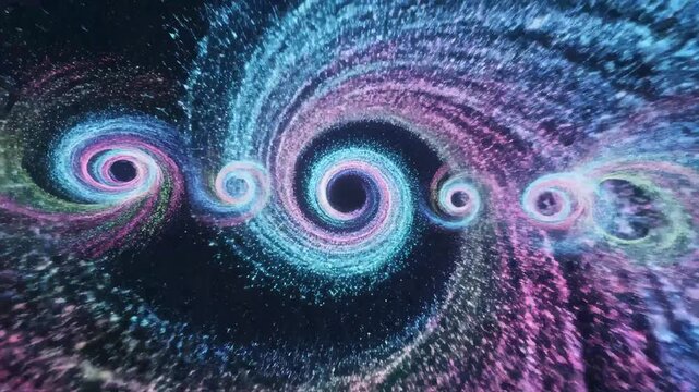 Colorful spiral patterns in space