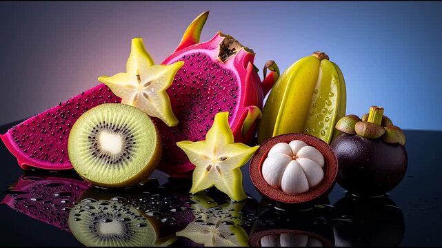 Exotic Tropical Fruits Still Life - Vibrant and Refreshing