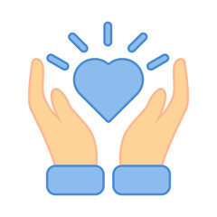 Obraz premium Two hands gently cupping a glowing heart representing self-care and empathy