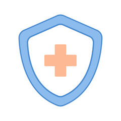 Fototapeta premium A protective shield containing a medical cross representing mental health safety