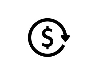 Fototapeta premium Hand drawn dollar sign symbol with circular arrow indicating financial flow or transaction