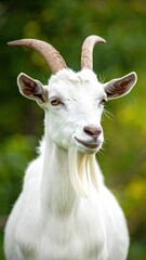 Fototapeta premium White Goat Portrait.