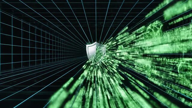 Digital shield with binary code