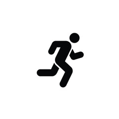 Pictogram of Man Running with Transparent Background, Silhouette Symbol Sign