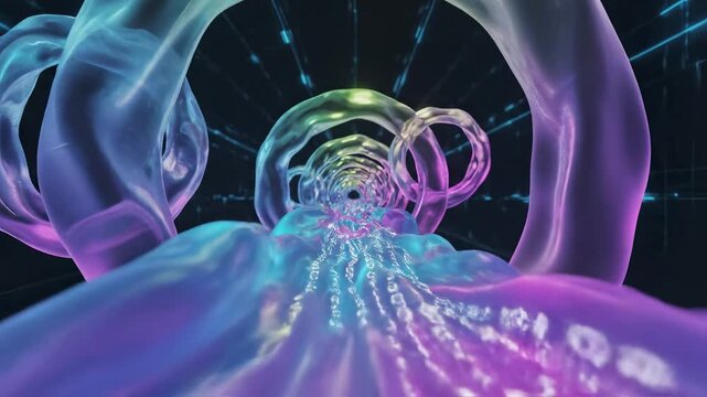 Abstract digital wave with binary code