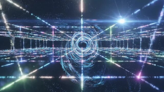 Digital rose with glowing particles