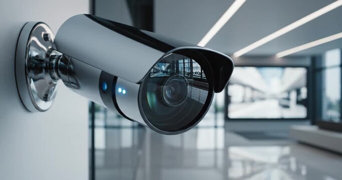 Close-up of a security camera.