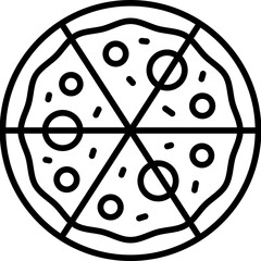 Round Pizza icon in Line Style