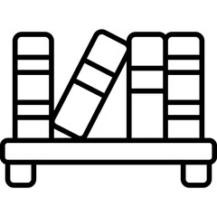 Bookshelf with Books icon in Line Style