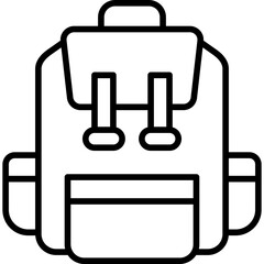 School Backpack Icon in Line Style