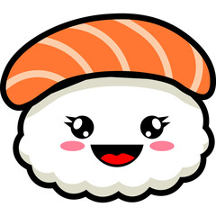 Cute Cartoon Sushi Character Illustration
