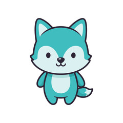 Obraz premium Cute Cartoon Wolf Illustration