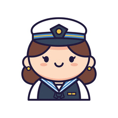 Female Sailor Cartoon Character Illustration