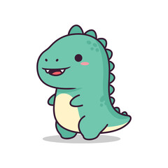 Fototapeta premium Adorable Cartoon Dinosaur Illustration