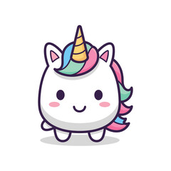 Naklejka premium Adorable Cartoon Unicorn Illustration for Kids