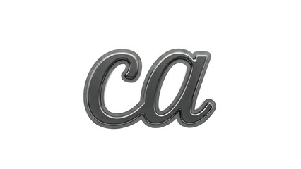 Black "ca" cursive text with metallic sheen on white background