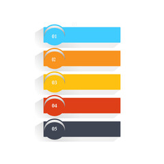 5 Steps Horizontal Infographic Template with Colorful Labels and Numbers