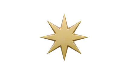 Golden eight-pointed star symbol