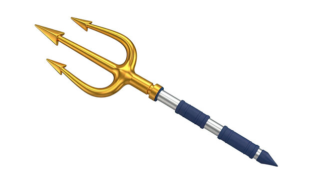 Golden Trident with Blue Grip