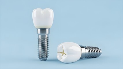 Dental implant components displaying crown and post structures