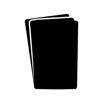 Simple graphic showing two overlapping black cards over a plain white background