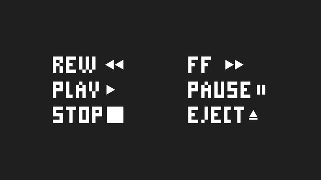 VHS tape playing with labels suitable for retro technology concepts, video editing software tutorials, and vintagethemed designs.