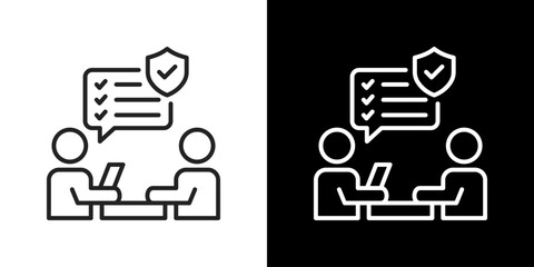 Accountability  Icon Set. Clean Line Design With Light And Dark Versions For Versatile Use 