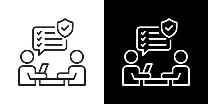 Accountability  Icon Set. Clean Line Design With Light And Dark Versions For Versatile Use 