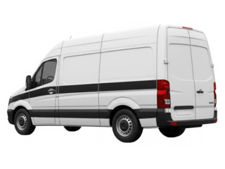 White cargo van isolated on transparent background
