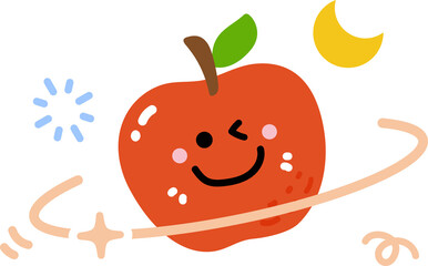 Obraz premium Cute Apple Cartoon Illustration
