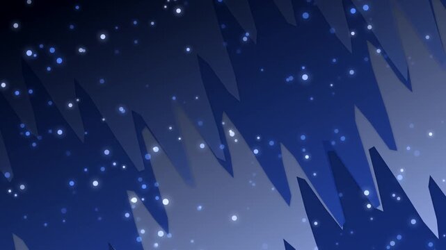 Abstract Blue Jagged Shapes with Sparkling Stars Background.