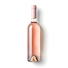Beautiful wine bottle filled with pink wine, showcasing its elegant design and soft color, perfect for any occasion