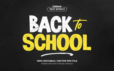 Back To School Chalk On Board Editable Text Effect Template Style Premium Vector