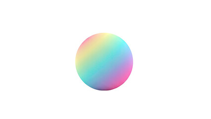 Iridescent Sphere with Pastel Gradient on White Background