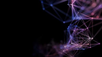 Dense Digital Neural Network Technology Abstract Concept Copy Space. 3d rendering